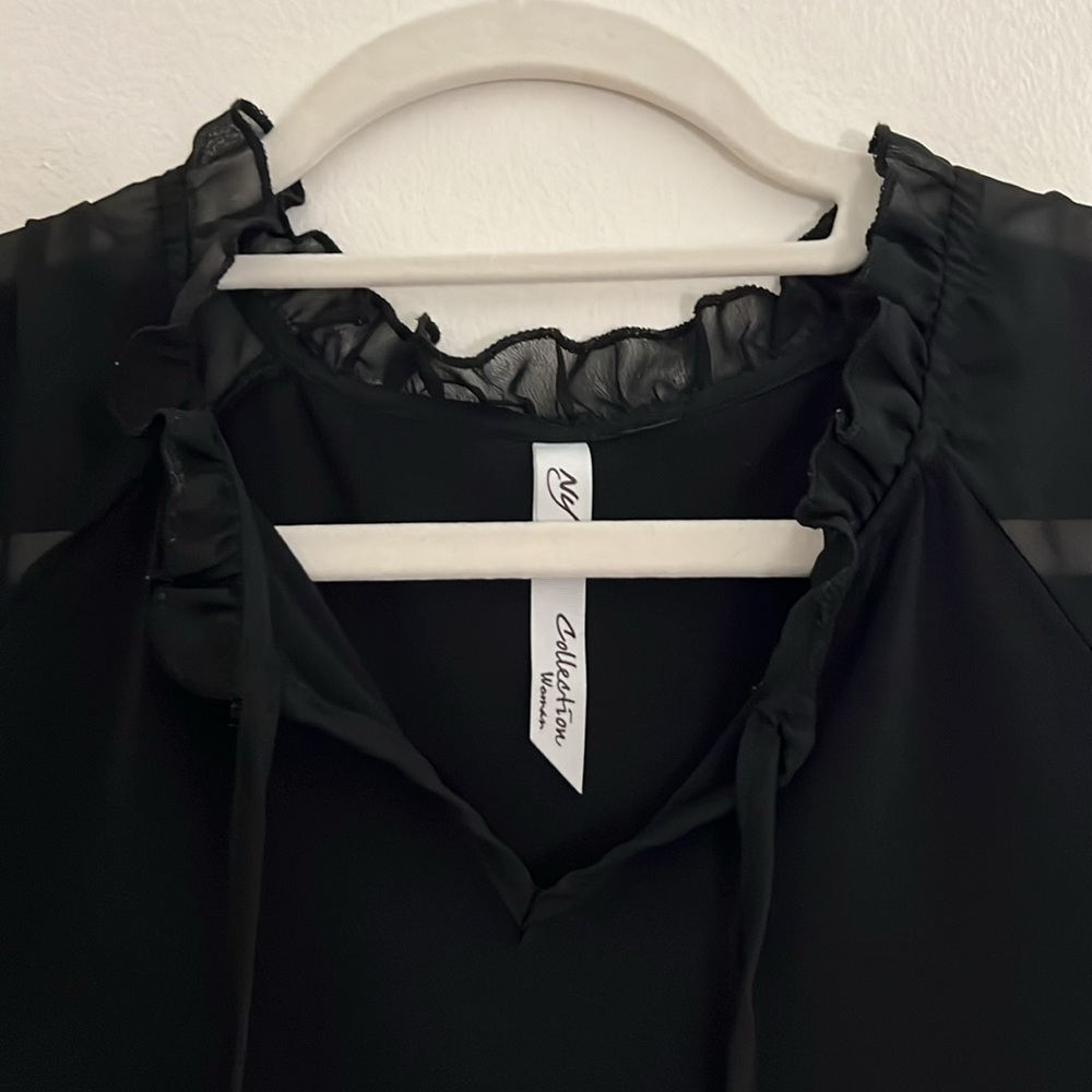 NY Collection Black Blouse - Picture 3 of 10
